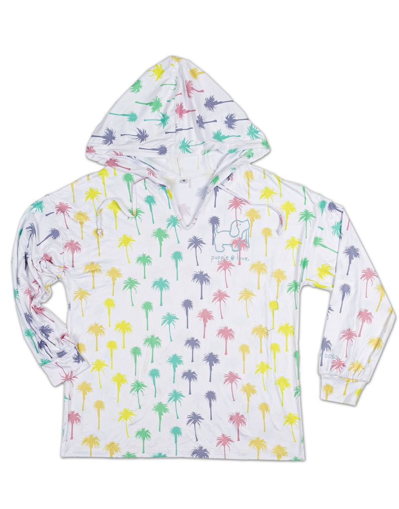 Rainbow Palm Lounge Hoodie By Puppie Love (Pre-Order 2-3 Weeks)