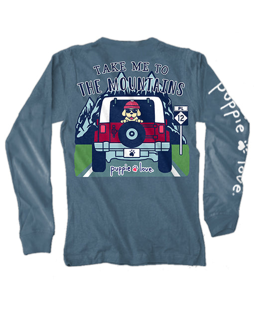 Take Me To The Mountains Pup Pup Long Sleeve By Puppie Love (Pre-Order 2 Weeks)