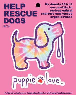 Puppie Love Tie Dye Pup Decal Sticker (Pre-Order 2-3 Weeks)