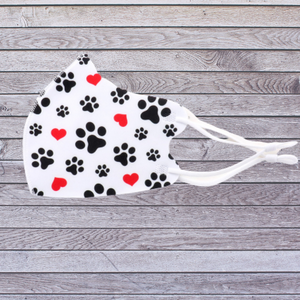 Paw Print &  Hearts Face Covering