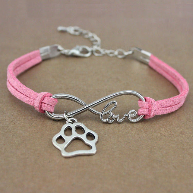 Light Pink Love Paw Print Bracelet by Your Best Buddy