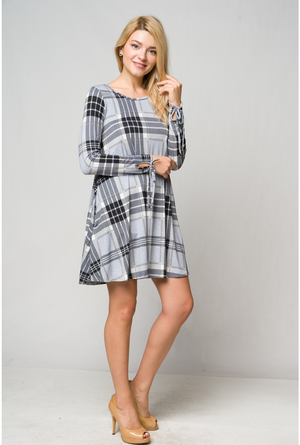 Grey Plaid Dress