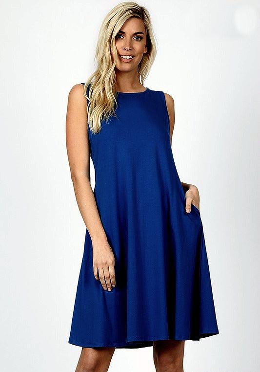 Blueberry Twist Dress Color Sapphire Navy